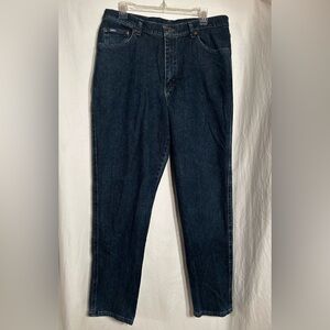 WOMENS LEE 18M WAIST 34 DARK BLUE DENIM JEANS